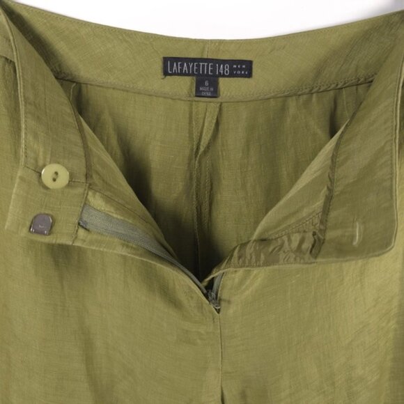 LAFAYETTE 148 LINEN CUPRO Straight Pants Silky Smooth Lightweight Size 6 - Picture 3 of 9